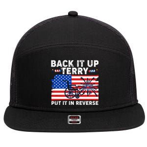 Back It Up Terry Put It In Reverse Funny Fireworks 7 Panel Mesh Trucker Snapback Hat