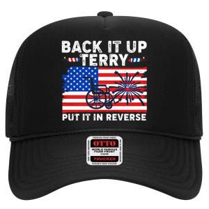 Back It Up Terry Put It In Reverse Funny Fireworks High Crown Mesh Back Trucker Hat