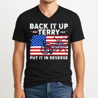 Back It Up Terry Put It In Reverse Funny Fireworks V-Neck T-Shirt