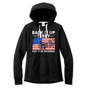 Back It Up Terry Put It In Reverse Funny Fireworks Women's Fleece Hoodie