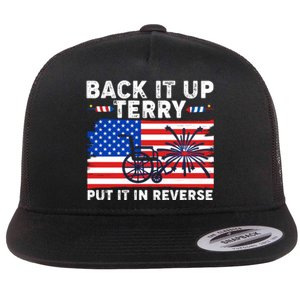 Back It Up Terry Put It In Reverse Funny Fireworks Flat Bill Trucker Hat