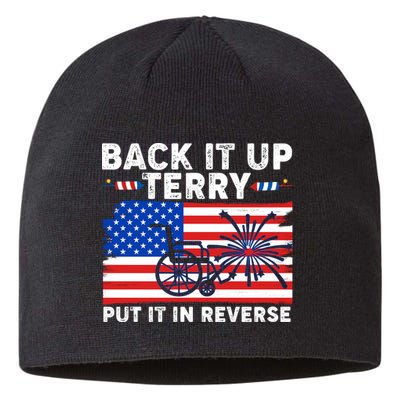 Back It Up Terry Put It In Reverse Funny Fireworks Sustainable Beanie