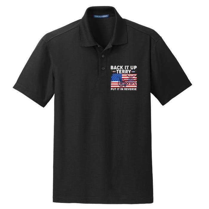 Back It Up Terry Put It In Reverse Funny Fireworks Dry Zone Grid Polo