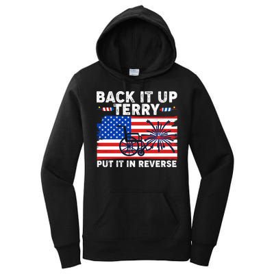 Back It Up Terry Put It In Reverse Funny Fireworks Women's Pullover Hoodie