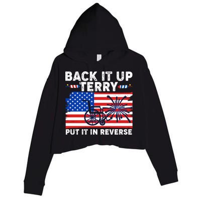 Back It Up Terry Put It In Reverse Funny Fireworks Crop Fleece Hoodie
