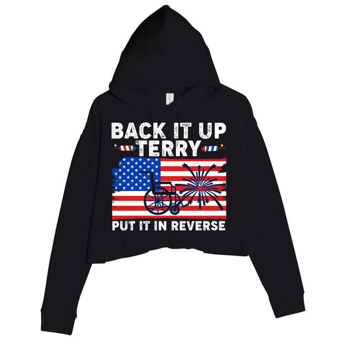 Back It Up Terry Put It In Reverse Funny Fireworks Crop Fleece Hoodie