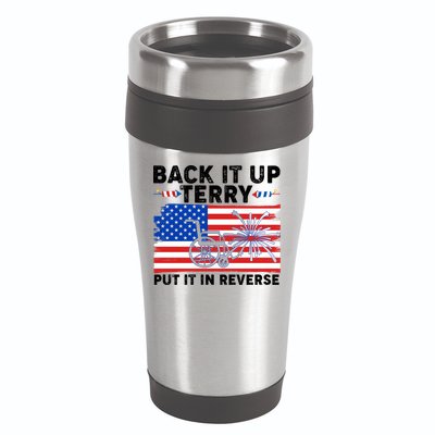 Back It Up Terry Put It In Reverse Funny Fireworks 16oz Travel Tumbler