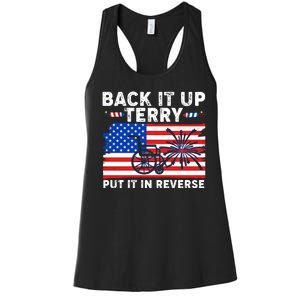 Back It Up Terry Put It In Reverse Funny Fireworks Women's Racerback Tank