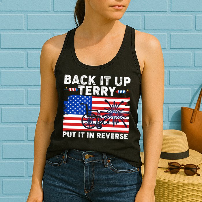 Back It Up Terry Put It In Reverse Funny Fireworks Womens Tank Top