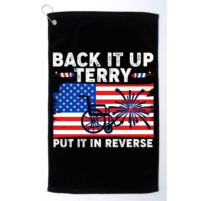 Back It Up Terry Put It In Reverse Funny Fireworks Golf Towel