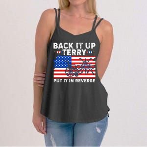 Back It Up Terry Put It In Reverse Funny Fireworks Women's Strappy Tank