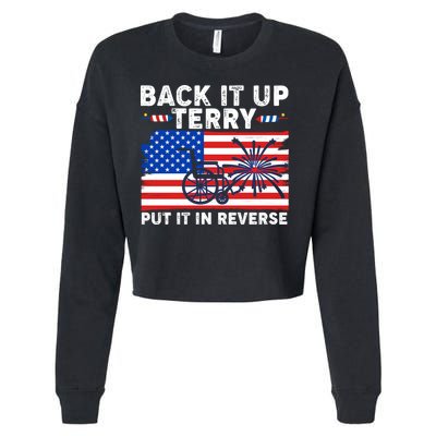 Back It Up Terry Put It In Reverse Funny Fireworks Cropped Pullover Crew