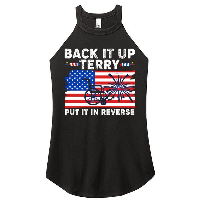 Back It Up Terry Put It In Reverse Funny Fireworks Women's Perfect Tri Rocker Tank