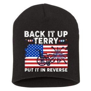 Back It Up Terry Put It In Reverse Funny Fireworks Short Acrylic Beanie