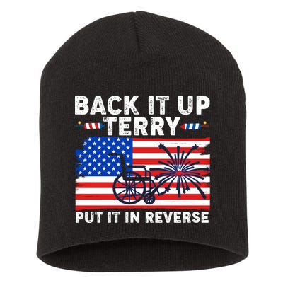 Back It Up Terry Put It In Reverse Funny Fireworks Short Acrylic Beanie