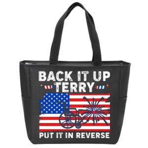 Back It Up Terry Put It In Reverse Funny Fireworks Zip Tote Bag