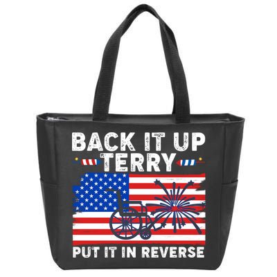 Back It Up Terry Put It In Reverse Funny Fireworks Zip Tote Bag