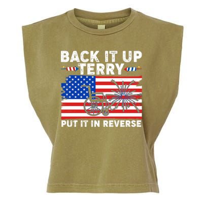 Back It Up Terry Put It In Reverse Funny Fireworks Garment-Dyed Women's Muscle Tee