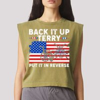 Back It Up Terry Put It In Reverse Funny Fireworks Garment-Dyed Women's Muscle Tee