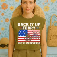 Back It Up Terry Put It In Reverse Funny Fireworks Garment-Dyed Women's Muscle Tee