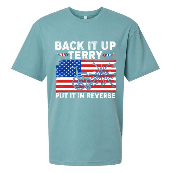Back It Up Terry Put It In Reverse Funny Fireworks Sueded Cloud Jersey T-Shirt