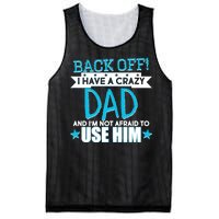 Back Off I Have a Crazy Dad Blue Imprint Mesh Reversible Basketball Jersey Tank