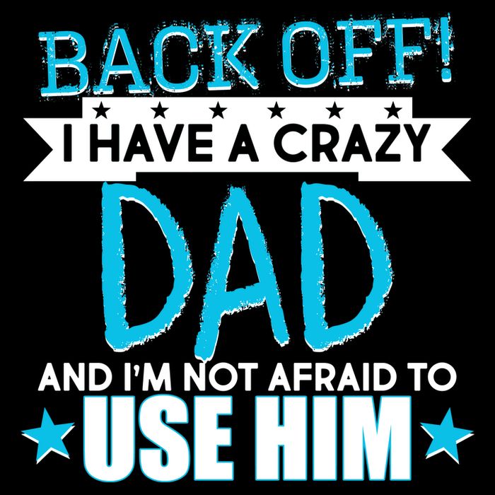 Back Off I Have a Crazy Dad Blue Imprint Wool Snapback Cap