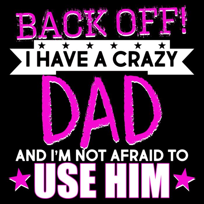 Back Off I Have a Crazy Dad Pink Imprint Kids T-Shirt