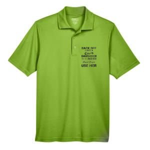 Back off I Have A Crazy Daughter Men's Origin Performance Pique Polo