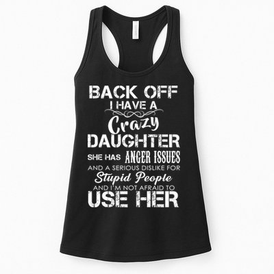 Back off I Have A Crazy Daughter Womens Tank Top