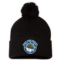 Back Our Troops Pom Pom 12in Knit Beanie
