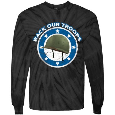 Back Our Troops Tie-Dye Long Sleeve Shirt