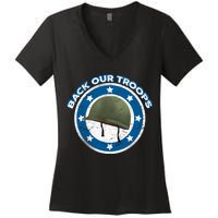 Back Our Troops Women's V-Neck T-Shirt