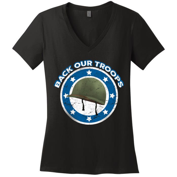 Back Our Troops Women's V-Neck T-Shirt