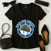 Back Our Troops Women's V-Neck T-Shirt