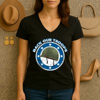 Back Our Troops Women's V-Neck T-Shirt