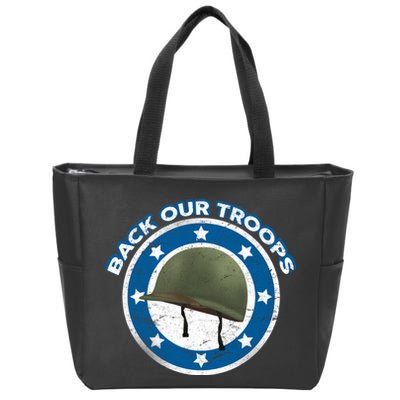 Back Our Troops Zip Tote Bag