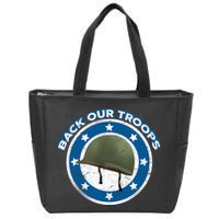Back Our Troops Zip Tote Bag