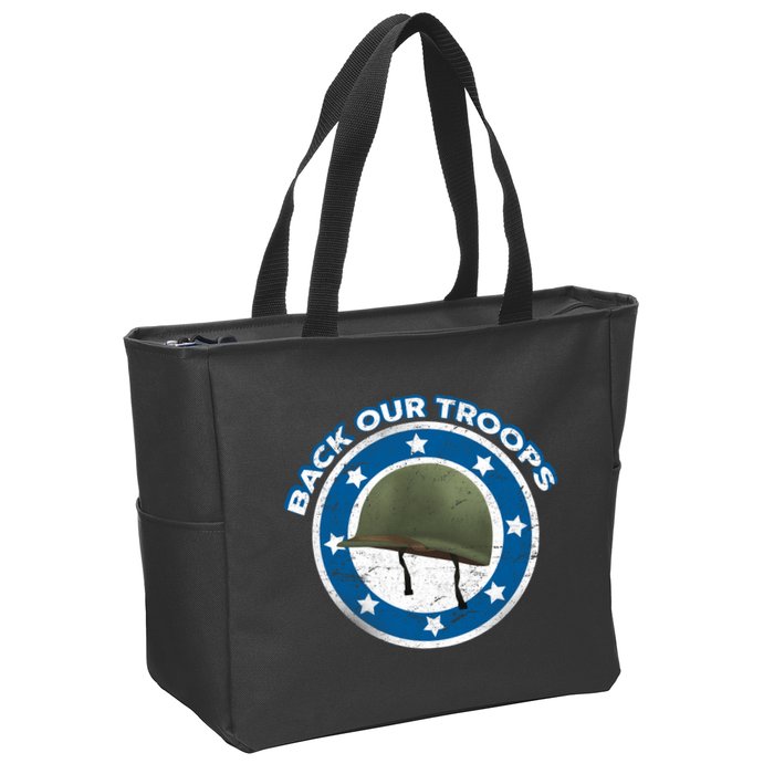 Back Our Troops Zip Tote Bag