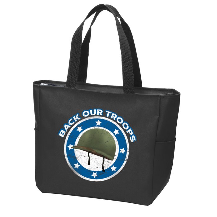 Back Our Troops Zip Tote Bag