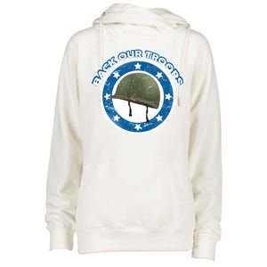 Back Our Troops Womens Funnel Neck Pullover Hood