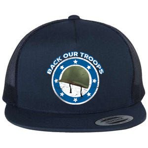 Back Our Troops Flat Bill Trucker Hat