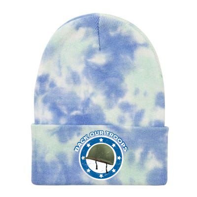 Back Our Troops Tie Dye 12in Knit Beanie