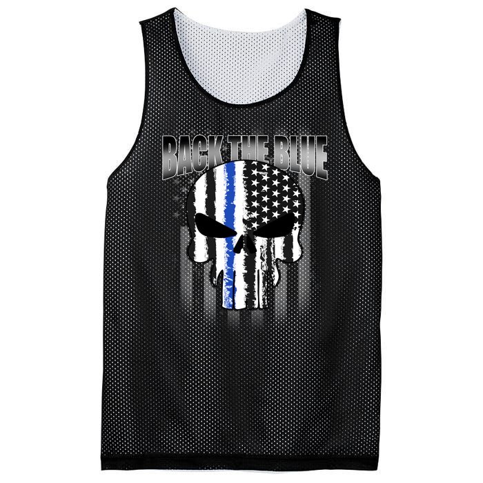 Back The Blue Mesh Reversible Basketball Jersey Tank