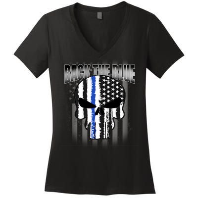 Back The Blue Women's V-Neck T-Shirt