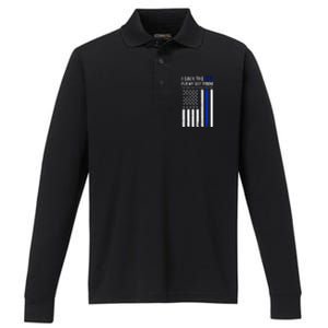 Back The Blue Best Friend Of A Police Officer Performance Long Sleeve Polo