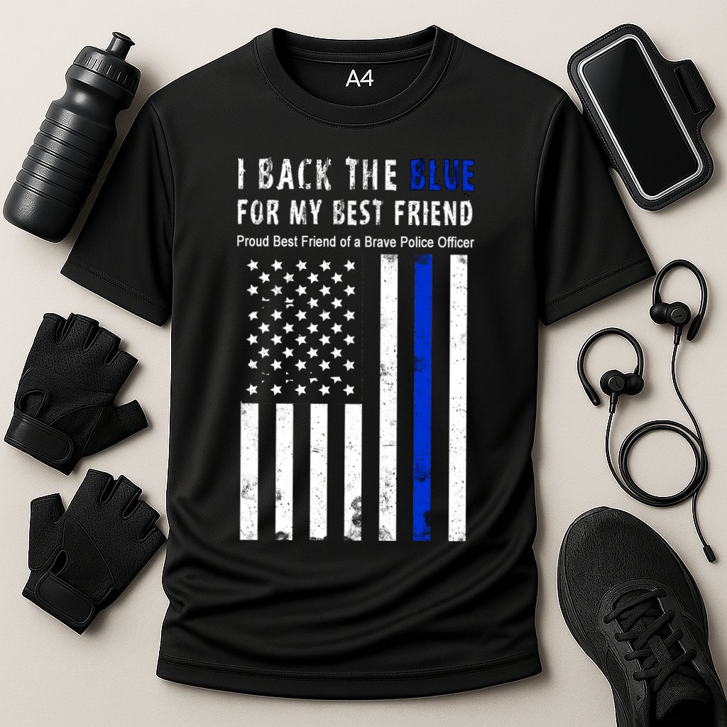 Back The Blue Best Friend Of A Police Officer Cooling Performance Crew T-Shirt