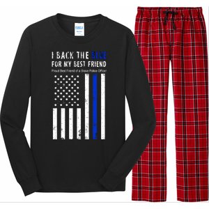 Back The Blue Best Friend Of A Police Officer Long Sleeve Pajama Set