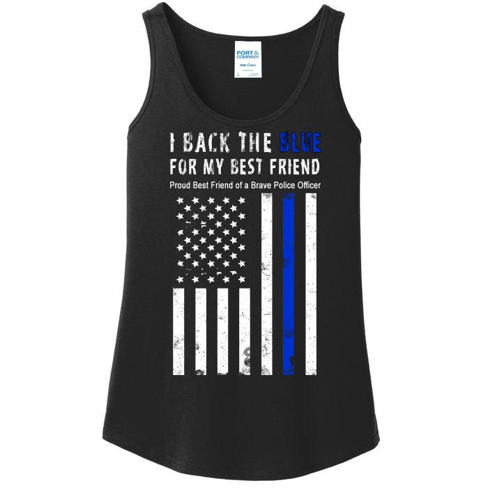 Back The Blue Best Friend Of A Police Officer Ladies Essential Tank