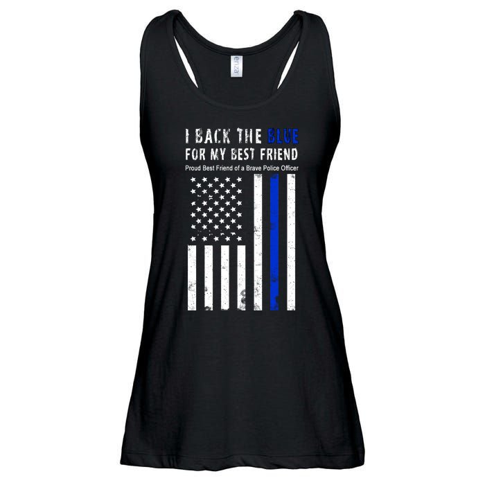 Back The Blue Best Friend Of A Police Officer Ladies Essential Flowy Tank